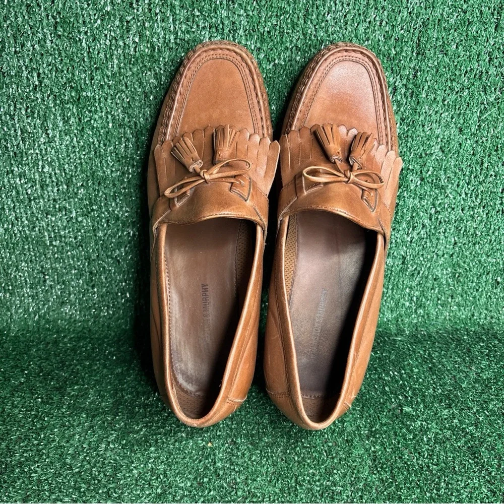 Johnston & Murphy Slip On Tassel Dress Loafers‎ Brown Mens Size 11.5 M
